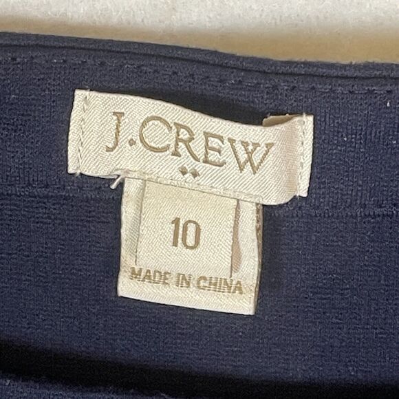 J Crew Womens Size 10 Navy Blue White Trim Work Dress Minimalist Fitted Stretch - Picture 6 of 11